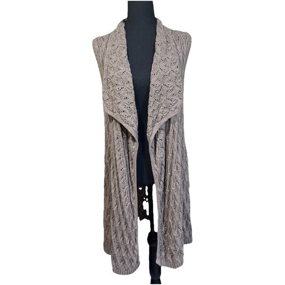 Artisan Ny Sweaters - Artisan NY Women's Open Front Cardigan Sweater Size Small Beige Boho Cottage